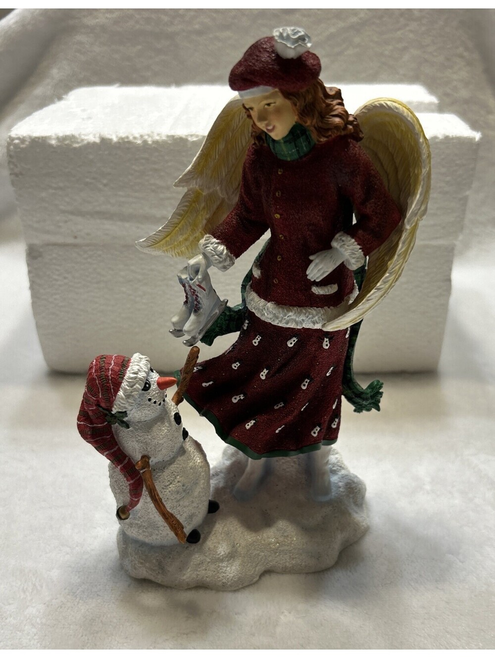 Vintage Pipka Earth Angel Michele Snow Angel 8" Figurine Winter Christmas